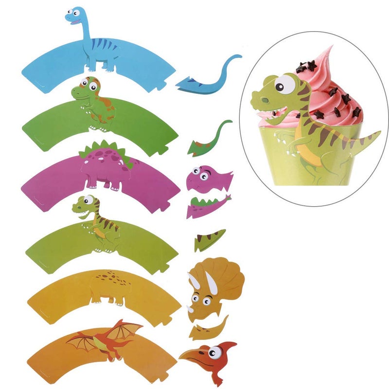 CCINEE Dinosaur Birthday Party Cupcake Wrappers 48 pcs Kids Birthday Party Supplies by CCINEE - Image 2